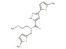 N-(2-methoxyethyl)-3-(5-methyl-2-thienyl)-N-[(5-methyl-2-thienyl)methyl]-1H-pyrazole-5-carboxamide