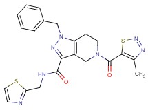 1-benzyl-5-[(4-methyl-1,2,3-thiadiazol-5-yl)carbonyl]-N-(1,3-thiazol-2-ylmethyl)-4,5,6,7-tetrahydro-1H-pyrazolo[4,3-c]pyridine-3-carboxamide