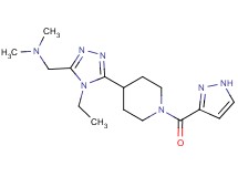 ({4-ethyl-5-[1-(1H-pyrazol-3-ylcarbonyl)piperidin-4-yl]-4H-1,2,4-triazol-3-yl}methyl)dimethylamine