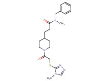 N-benzyl-N-methyl-3-(1-{[(4-methyl-4H-1,2,4-triazol-3-yl)thio]acetyl}-4-piperidinyl)propanamide