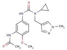 N-{5-[({cyclopropyl[(1-methyl-1H-pyrazol-4-yl)methyl]amino}carbonyl)amino]-2-methoxyphenyl}acetamide