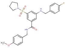 3-[(4-fluorobenzyl)amino]-N-(4-methoxybenzyl)-5-(1-pyrrolidinylsulfonyl)benzamide