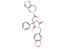 1-(1,3-benzodioxol-5-ylmethyl)-3-[2-oxo-2-(1,4,6,7-tetrahydro-5H-pyrazolo[4,3-c]pyridin-5-yl)ethyl]-3-phenyl-2,5-pyrrolidinedione