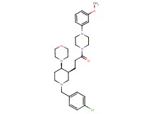 4-((3S*,4R*)-1-(4-chlorobenzyl)-3-{3-[4-(3-methoxyphenyl)-1-piperazinyl]-3-oxopropyl}-4-piperidinyl)morpholine