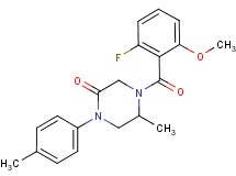 4-(2-fluoro-6-methoxybenzoyl)-5-methyl-1-(4-methylphenyl)-2-piperazinone