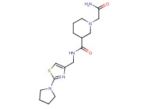 1-(2-amino-2-oxoethyl)-N-{[2-(1-pyrrolidinyl)-1,3-thiazol-4-yl]methyl}-3-piperidinecarboxamide