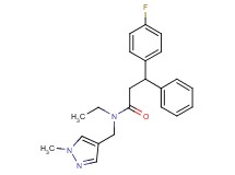 N-ethyl-3-(4-fluorophenyl)-N-[(1-methyl-1H-pyrazol-4-yl)methyl]-3-phenylpropanamide