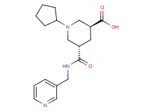 (3S*,5S*)-1-cyclopentyl-5-{[(3-pyridinylmethyl)amino]carbonyl}-3-piperidinecarboxylic acid