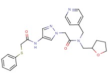 N-(1-{2-oxo-2-[(4-pyridinylmethyl)(tetrahydro-2-furanylmethyl)amino]ethyl}-1H-pyrazol-4-yl)-2-(phenylthio)acetamide