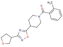 1-(2-methylbenzoyl)-4-[3-(tetrahydrofuran-3-yl)-1,2,4-oxadiazol-5-yl]piperidine