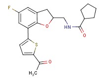 N-{[7-(5-acetyl-2-thienyl)-5-fluoro-2,3-dihydro-1-benzofuran-2-yl]methyl}cyclopentanecarboxamide