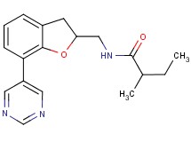 2-methyl-N-{[7-(5-pyrimidinyl)-2,3-dihydro-1-benzofuran-2-yl]methyl}butanamide