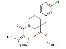 ethyl 3-(3-chlorobenzyl)-1-[(4-methyl-1,3-thiazol-5-yl)carbonyl]-3-piperidinecarboxylate