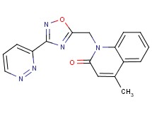 4-methyl-1-{[3-(3-pyridazinyl)-1,2,4-oxadiazol-5-yl]methyl}-2(1H)-quinolinone