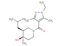 (3S*,4R*)-1-[(1-ethyl-3,5-dimethyl-1H-pyrazol-4-yl)carbonyl]-3-isobutyl-4-methylpiperidin-4-ol