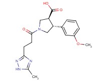 (3S*,4R*)-4-(3-methoxyphenyl)-1-[3-(5-methyl-1H-1,2,4-triazol-3-yl)propanoyl]pyrrolidine-3-carboxylic acid