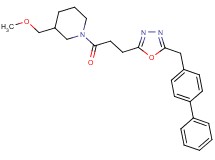 1-{3-[5-(4-biphenylylmethyl)-1,3,4-oxadiazol-2-yl]propanoyl}-3-(methoxymethyl)piperidine