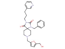 1-benzyl-8-{[5-(hydroxymethyl)-2-furyl]methyl}-3-[3-(3-pyridinyl)propyl]-1,3,8-triazaspiro[4.5]decane-2,4-dione