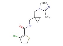 3-chloro-N-({1-[(2-methyl-1H-imidazol-1-yl)methyl]cyclopropyl}methyl)thiophene-2-carboxamide