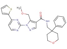 5-(methoxymethyl)-N-[(4-phenyltetrahydro-2H-pyran-4-yl)methyl]-1-[4-(2-thienyl)-2-pyrimidinyl]-1H-pyrazole-4-carboxamide