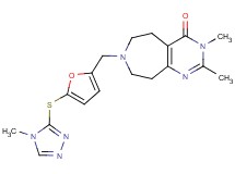 2,3-dimethyl-7-({5-[(4-methyl-4H-1,2,4-triazol-3-yl)thio]-2-furyl}methyl)-3,5,6,7,8,9-hexahydro-4H-pyrimido[4,5-d]azepin-4-one