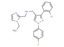 1-[3-(2-chlorophenyl)-1-(4-fluorophenyl)-1H-pyrazol-4-yl]-N-[(1-ethyl-1H-imidazol-2-yl)methyl]methanamine