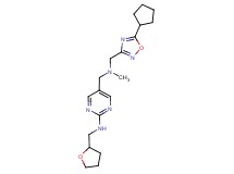 5-{[[(5-cyclopentyl-1,2,4-oxadiazol-3-yl)methyl](methyl)amino]methyl}-N-(tetrahydrofuran-2-ylmethyl)pyrimidin-2-amine