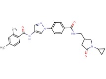 N-{1-[4-({[(1-cyclopropyl-5-oxo-3-pyrrolidinyl)methyl]amino}carbonyl)phenyl]-1H-pyrazol-4-yl}-2,4-dimethylbenzamide