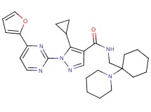 5-cyclopropyl-1-[4-(2-furyl)-2-pyrimidinyl]-N-{[1-(1-piperidinyl)cyclohexyl]methyl}-1H-pyrazole-4-carboxamide
