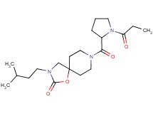 3-(3-methylbutyl)-8-(1-propionylprolyl)-1-oxa-3,8-diazaspiro[4.5]decan-2-one