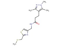 N-({2-[(methylthio)methyl]-1,3-thiazol-4-yl}methyl)-3-(1,3,5-trimethyl-1H-pyrazol-4-yl)propanamide