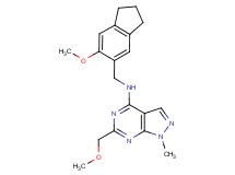 N-[(6-methoxy-2,3-dihydro-1H-inden-5-yl)methyl]-6-(methoxymethyl)-1-methyl-1H-pyrazolo[3,4-d]pyrimidin-4-amine