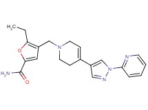 5-ethyl-4-{[4-(1-pyridin-2-yl-1H-pyrazol-4-yl)-3,6-dihydropyridin-1(2H)-yl]methyl}-2-furamide