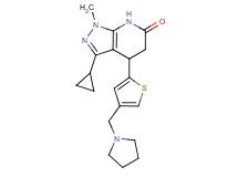 3-cyclopropyl-1-methyl-4-[4-(pyrrolidin-1-ylmethyl)-2-thienyl]-1,4,5,7-tetrahydro-6H-pyrazolo[3,4-b]pyridin-6-one