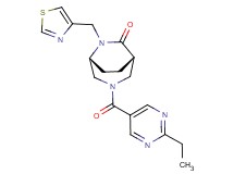 (1S*,5R*)-3-[(2-ethyl-5-pyrimidinyl)carbonyl]-6-(1,3-thiazol-4-ylmethyl)-3,6-diazabicyclo[3.2.2]nonan-7-one
