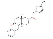 (4aR*,8aS*)-6-[(3-methyl-1H-pyrazol-1-yl)acetyl]-1-(3-pyridinylmethyl)octahydro-1,6-naphthyridin-2(1H)-one