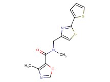 N,4-dimethyl-N-{[2-(2-thienyl)-1,3-thiazol-4-yl]methyl}-1,3-oxazole-5-carboxamide