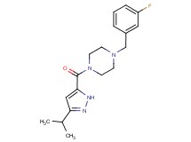 1-(3-fluorobenzyl)-4-[(3-isopropyl-1H-pyrazol-5-yl)carbonyl]piperazine