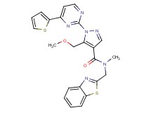 N-(1,3-benzothiazol-2-ylmethyl)-5-(methoxymethyl)-N-methyl-1-[4-(2-thienyl)-2-pyrimidinyl]-1H-pyrazole-4-carboxamide