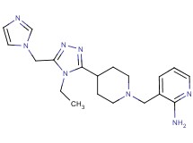 3-({4-[4-ethyl-5-(1H-imidazol-1-ylmethyl)-4H-1,2,4-triazol-3-yl]piperidin-1-yl}methyl)pyridin-2-amine