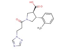 (3S*,4R*)-4-(2-methylphenyl)-1-[3-(1H-1,2,4-triazol-1-yl)propanoyl]pyrrolidine-3-carboxylic acid