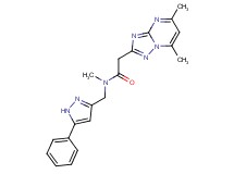 2-(5,7-dimethyl[1,2,4]triazolo[1,5-a]pyrimidin-2-yl)-N-methyl-N-[(5-phenyl-1H-pyrazol-3-yl)methyl]acetamide