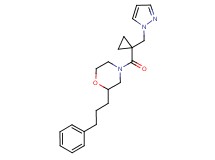 2-(3-phenylpropyl)-4-{[1-(1H-pyrazol-1-ylmethyl)cyclopropyl]carbonyl}morpholine