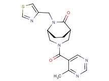 (1S*,5R*)-3-[(4-methylpyrimidin-5-yl)carbonyl]-6-(1,3-thiazol-4-ylmethyl)-3,6-diazabicyclo[3.2.2]nonan-7-one