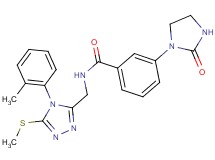 N-{[4-(2-methylphenyl)-5-(methylthio)-4H-1,2,4-triazol-3-yl]methyl}-3-(2-oxo-1-imidazolidinyl)benzamide