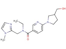 N-ethyl-6-[3-(hydroxymethyl)pyrrolidin-1-yl]-N-[(1-methyl-1H-imidazol-2-yl)methyl]nicotinamide