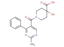 4-hydroxy-1-[(2-methyl-4-phenylpyrimidin-5-yl)carbonyl]piperidine-4-carboxylic acid