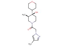 (3R*,4R*)-3-methyl-1-[(4-methyl-1H-pyrazol-1-yl)acetyl]-4-(tetrahydro-2H-pyran-4-yl)-4-piperidinol