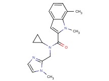 N-cyclopropyl-1,7-dimethyl-N-[(1-methyl-1H-imidazol-2-yl)methyl]-1H-indole-2-carboxamide
