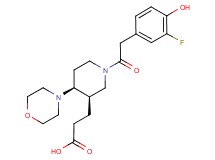 3-{(3R*,4S*)-1-[(3-fluoro-4-hydroxyphenyl)acetyl]-4-morpholin-4-ylpiperidin-3-yl}propanoic acid